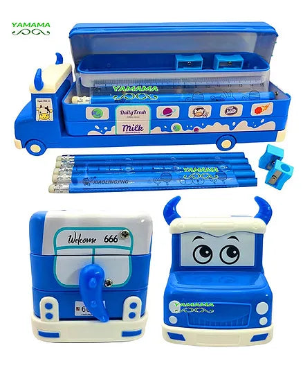 Pencil Box - Metal (Cow Milk Truck)