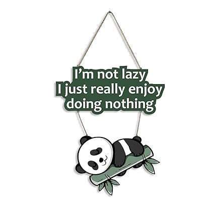 Lazy Panda Printed Wooden Wall Hanging