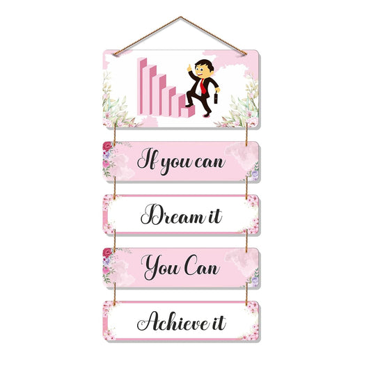 Positive Quote Wall Hanging - Pink