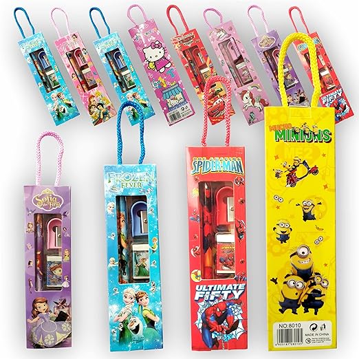 Cartoon Theme Stationary Gift Pack - Set of 12