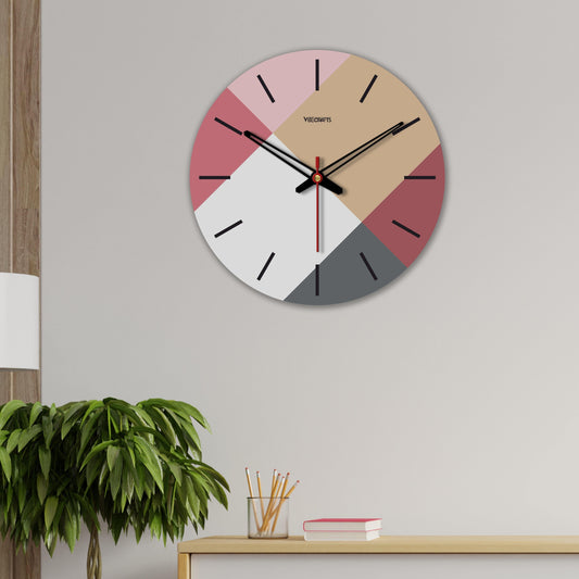 Colourful Palette Wooden Wall Clock For Living Room