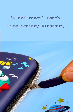 Pencil/Pen Pouch - Dinosaur (Dark Blue)