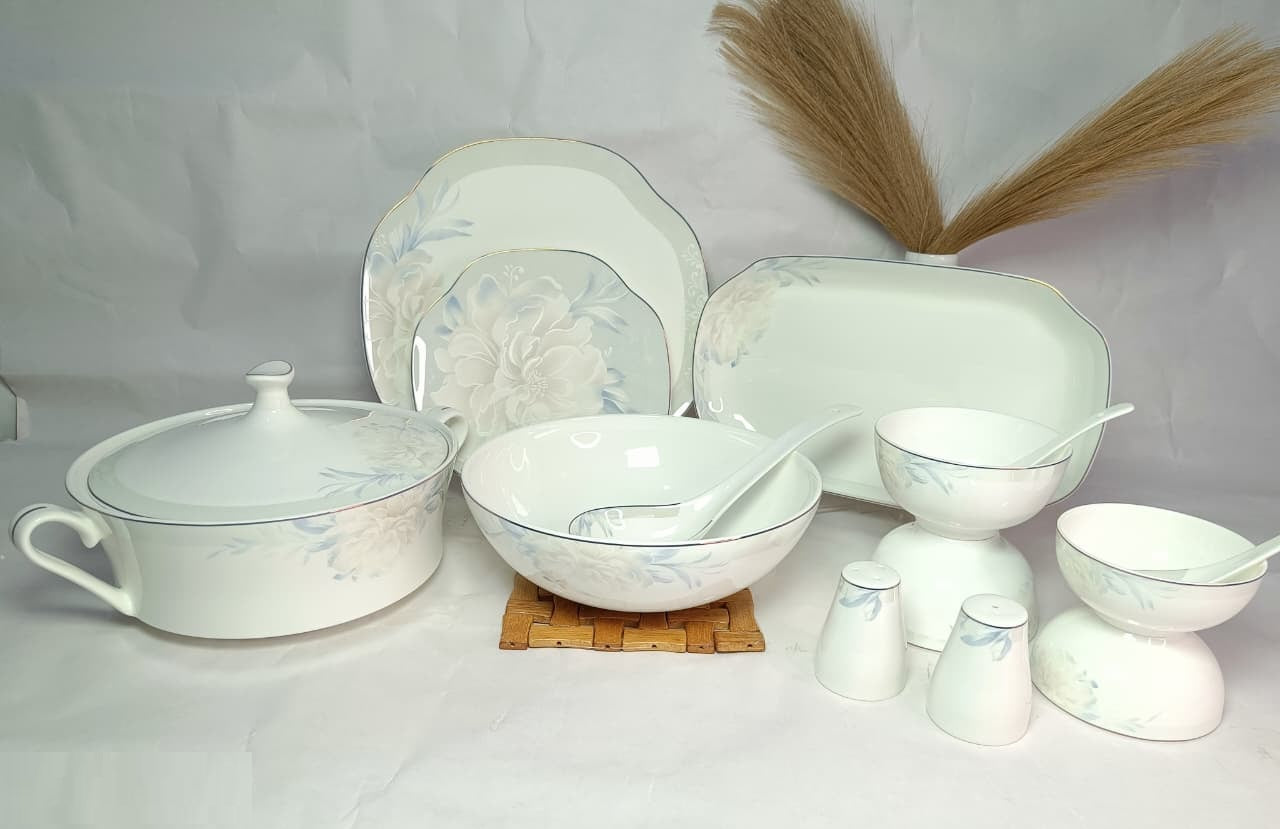 Celestia Elegance 46-Piece Vegan Porcelain Dinner Set – Premium Tableware for 6