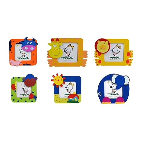 Cute Wooden Cartoon Photo Frames For Children Birthday Party Return Gift (Pack Of 6)
