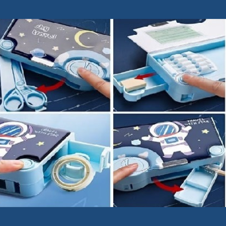 Pencil Box - Magnetic (Compartments with Scissors, Eraser, Sharpener)