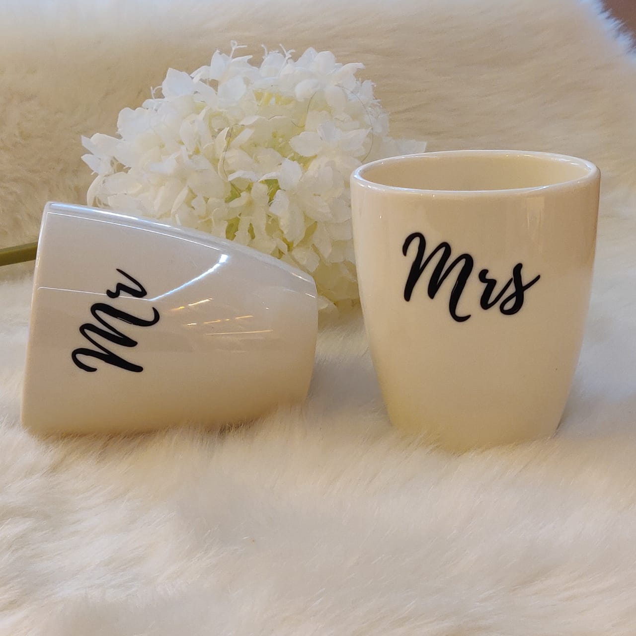 Unbreakable Coffee Mugs - Set of 2 - Mr & Mrs - White