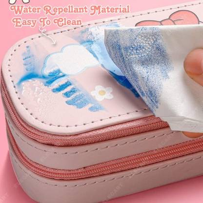 Pencil/Pen Pouch - Double Layered Unicorn (Pink)