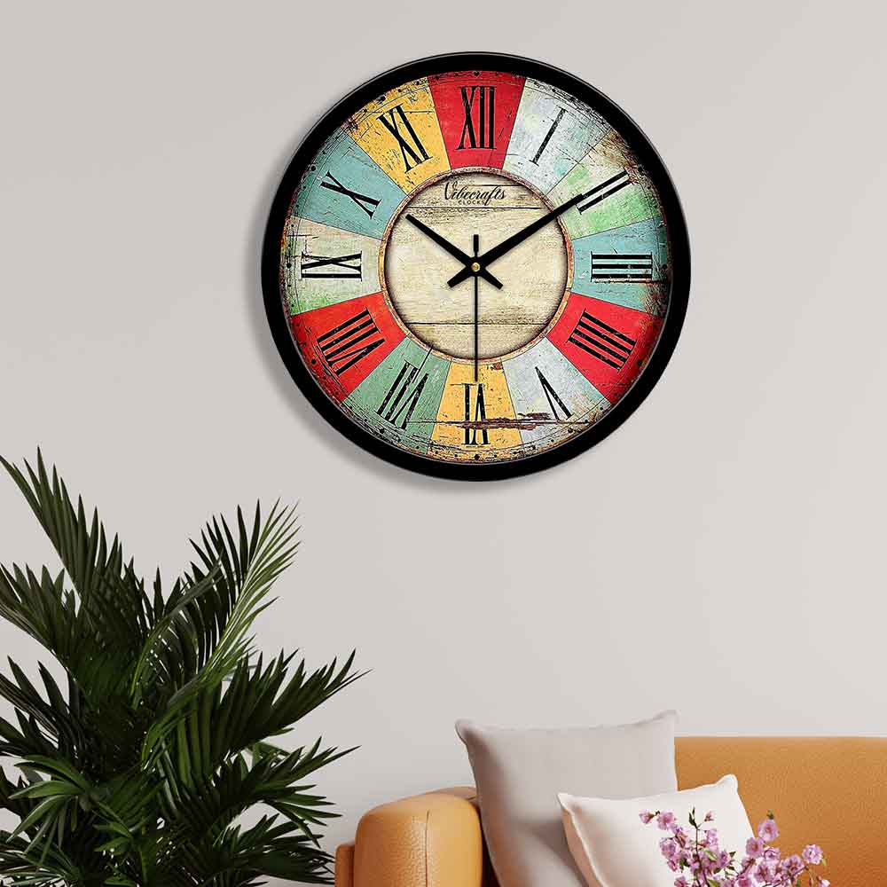 Vintage Style Roman Number Printed Wall Clock – UPHAAR ONLINE