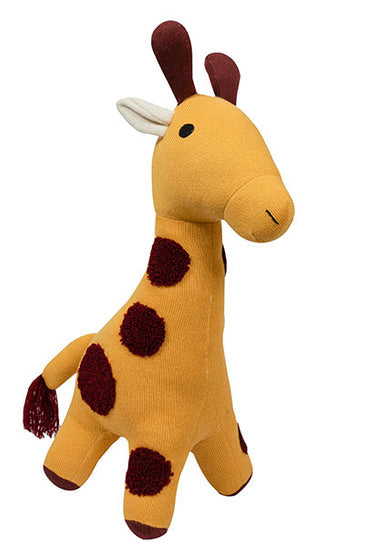 Cotton Knitted Soft Toy Yellow Giraffe