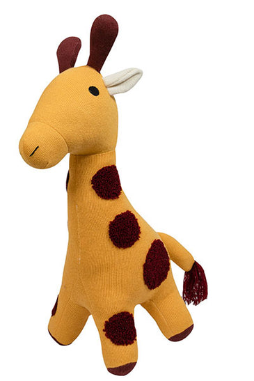 Cotton Knitted Soft Toy Yellow Giraffe