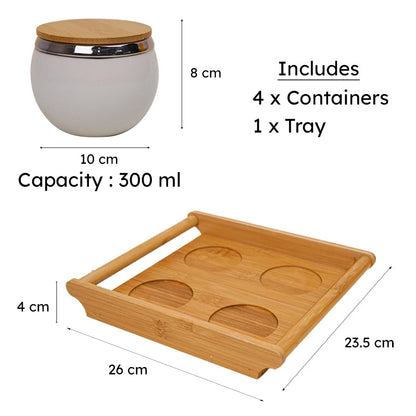 Dry Fruit Jars With Tray - Noira Brown