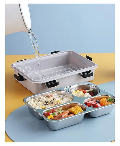 4 Grid Insulated Stainless Steel Lunch Box