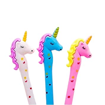 Unicorn Designer Blue Pointed Gel Pens for Girls