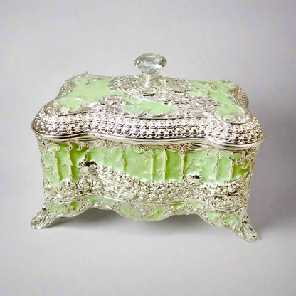 Diamond Enamel Jewelry Box (Small) - Pastel Green