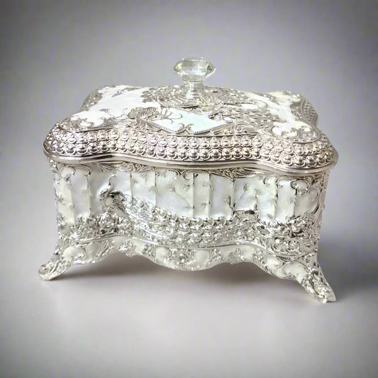 Diamond Enamel Jewelry Box (Small) - White