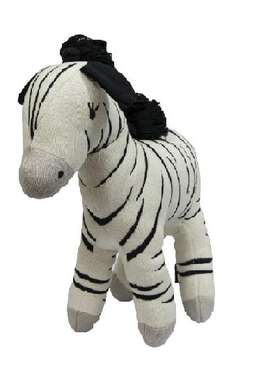 Knitted Soft Zebra Toy (Ivory)