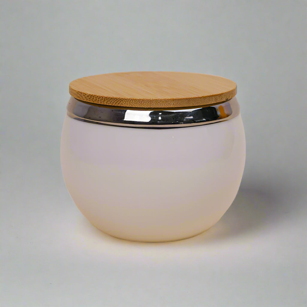 Dry Fruit Jars With Tray - White