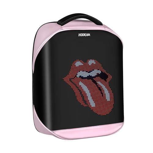 Hookaba Tech Trend LED Backpack (Pink) | 20 L Smart Display Bag (With Power Bank)