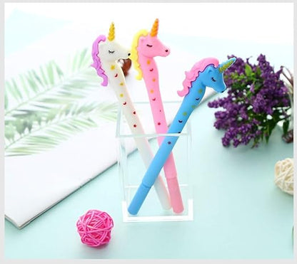 Unicorn Designer Blue Pointed Gel Pens for Girls