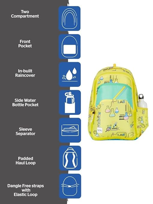 WIKI Science Yellow Backpack with Sleeve Separator