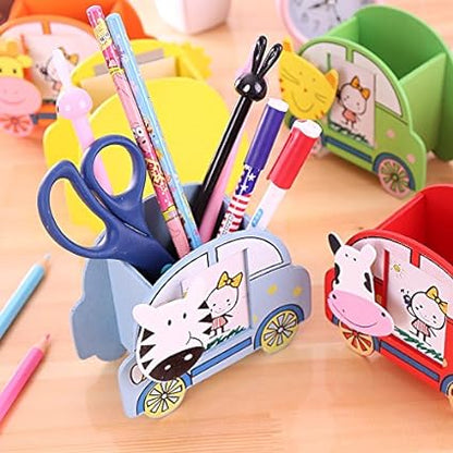 Car shaped Wooden Pen/Pencil Holder with Photo Frame - Pack of 12