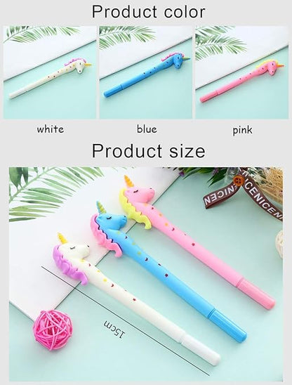 Unicorn Designer Blue Pointed Gel Pens for Girls