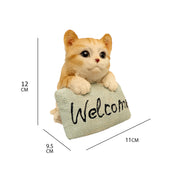 Cute Cat Welcome Figurine
