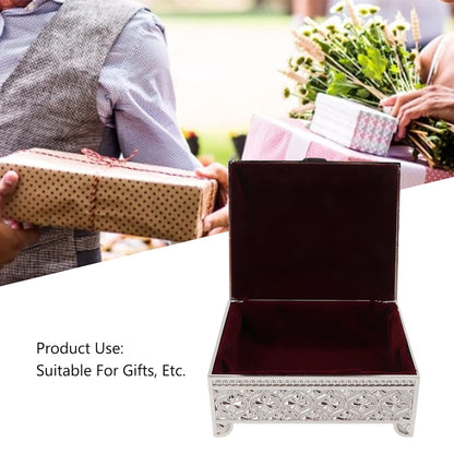 Decorative White Enamel Jewelry Box – Floral Design