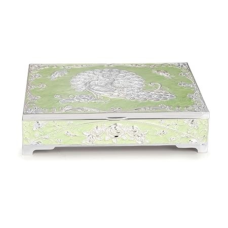 Peacock Enamel Dry Fruit Box 4 in 1 - Green