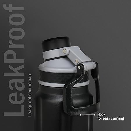 Majestic S Hot & Cold Stainless Steel Insulated Water Bottle, 850ml (Black)