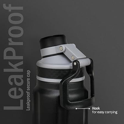 Majestic S Hot & Cold Stainless Steel Insulated Water Bottle, 850ml (Black)