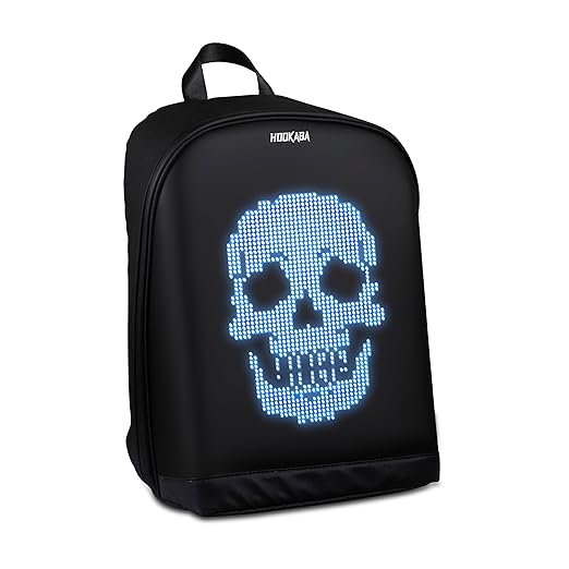 Hookaba Urban Buzz LED Backpack (Black) | 17 L Smart Display Bag (With Power Bank)
