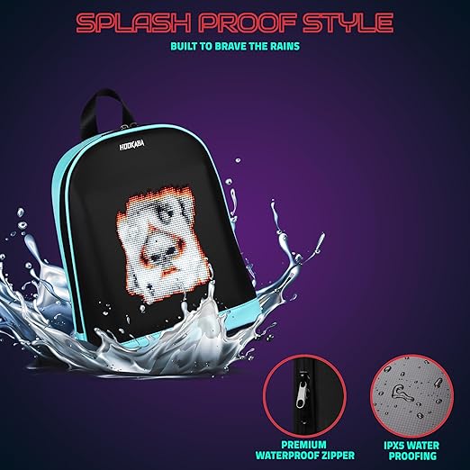 Hookaba Bold Bling Bag | Smart LED Pixel Display Backpack | App-Controlled Light Up Bag for Creative Expression (With Power Bank)