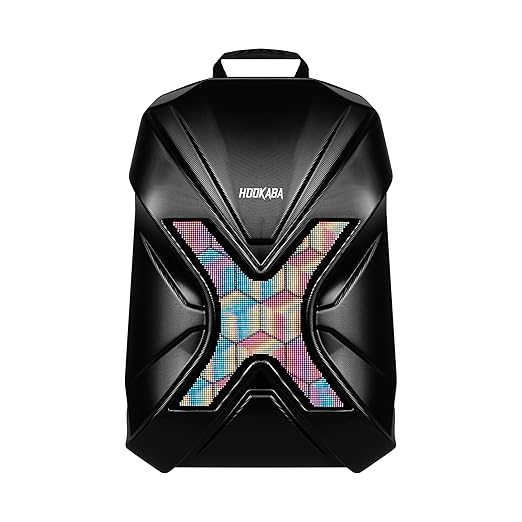Hookaba Xross Rage LED Backpack – 28 L Expandable Smart Display Bag (With Power Bank)