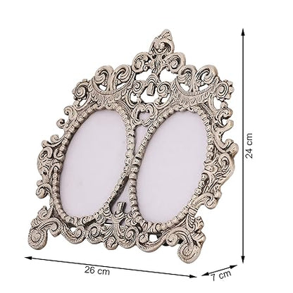 White Metal Double Photo Frame