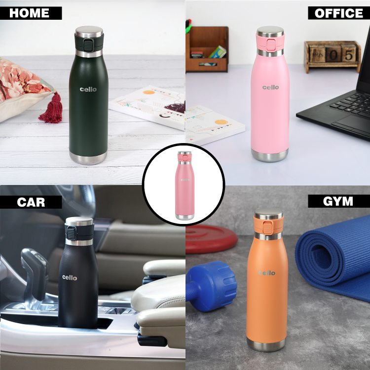 Cello Hot & Cold Stainless Steel Insulated Water Bottle, 900ml