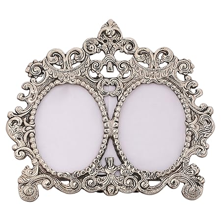 White Metal Double Photo Frame