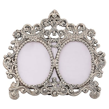 White Metal Double Photo Frame