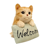 Cute Cat Welcome Figurine