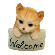 Cute Cat Welcome Figurine