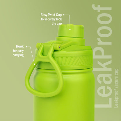 Aurum Hot & Cold Stainless Steel Insulated Water Bottle, 750ml (Green)