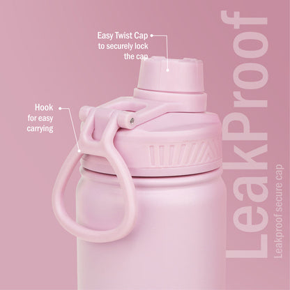 Aurum Hot & Cold Stainless Steel Insulated Water Bottle, 750ml (Pink)