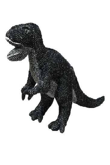 Knitted Soft Black Dinosaur Toy