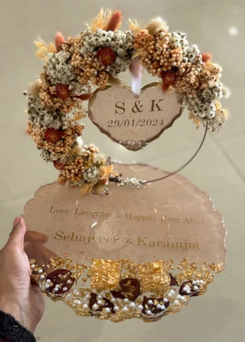 Personalized Resin Ring Platter for Engagement Ceremony