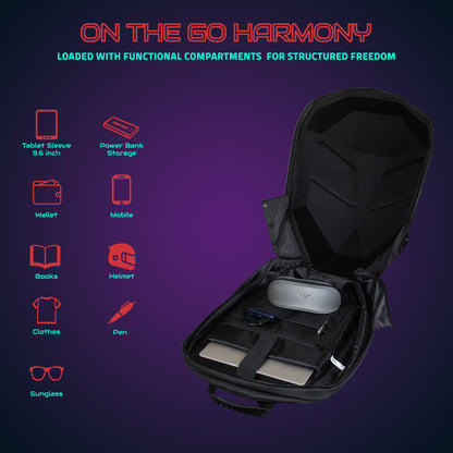 Hookaba Eye Rover Junior LED Backback – Custom Display via App | USB Powered | Ideal for Kids, Women, Bikers & Travelers (With Power Bank)