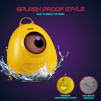 Hookaba GlowBuddy LED Kids Backpack (Yellow) | Kids Smart Bag with App-Controlled Light-Up Display (With Power Bank)