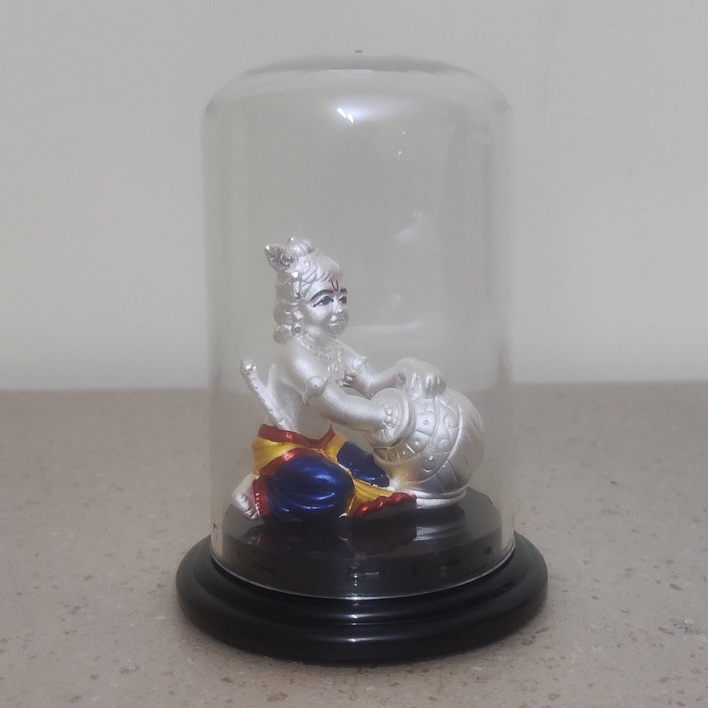 Pure Silver Krishna With Matki Idol