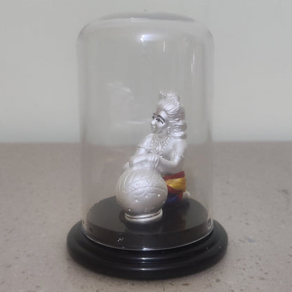 Pure Silver Krishna With Matki Idol