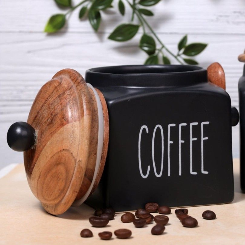 Mesmerising Matte Black Coffee Storage jar
