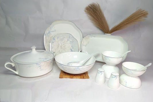 Celestia Elegance 46-Piece Vegan Porcelain Dinner Set – Premium Tableware for 6